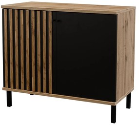 Komoda London D2 dub wotan/čierna