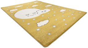 Koberec PETIT MESIAC, HVIEZDY, MRAKY, zlatý