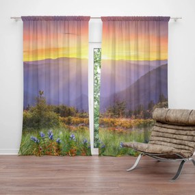 Sablio Záves Západ slnka nad lesom: 2 ks 140x250 cm
