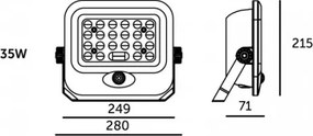 LED solárny reflektor so senzorom MHCS LED/20W/3,2V IP65 10000 mAh + diaľkový ovládač