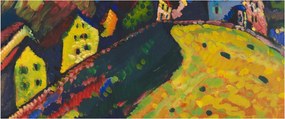 Obraz - Vasily Kandinsky, Houses at Murnau, reprodukcia (120x50 cm)