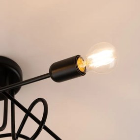 Sollux SL.1435 - Prisadený luster LOOP 5xE27/15W/230V čierna