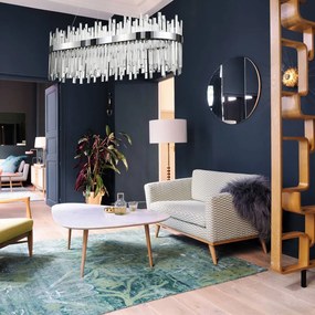 Toolight Toolight, LED krištáľové svietidlo 80x35 cm, 62W, APP1514-CP80, chrómová, OSW-03262