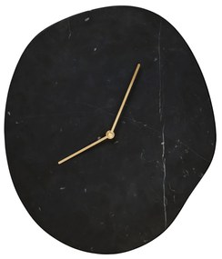 Ferm Living Nástenné hodiny Melt Black Marble