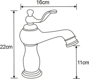 Mexen Vela umývadlová batéria, chrómová, 744500-00