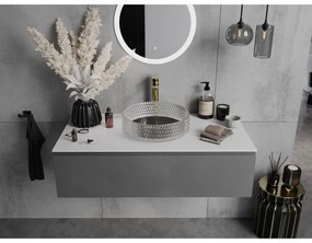 Mexen Aura, sklenené umývadlo na dosku 39 × 39 cm, číra / čierna, 24013971