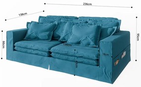 Svetlomodrá pohovka 236 cm Nora – Ropez