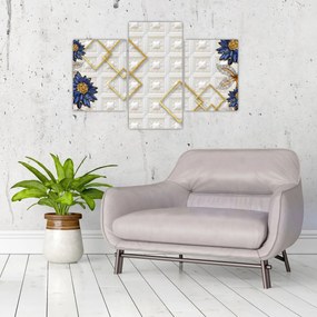 Obraz - Diamantové kvety (90x60 cm)