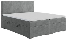 Manželská posteľ Boxspring 180 cm Lemmy (betón) (s matracom a úl. priestorom). Akcia -20%. Vlastná spoľahlivá doprava až k Vám domov. 1043396