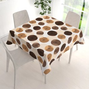 Biante Bavlnený štvorcový obrus Sandra SA-488 Hnedo-béžové designové púpavy 80x80 cm