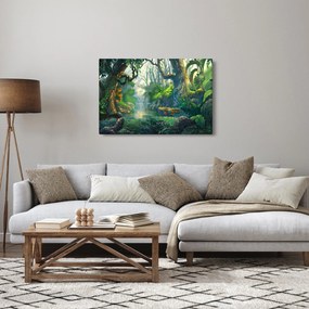 Obraz - Ilustrácia tropického lesa (90x60 cm)
