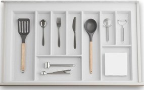 IN-DURO Príborník STRIPES 69 - 75 cm s hĺbkou 42 - 49 cm, biela