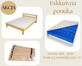 ECOMATRACE SET postel Asia + rošt 12 laťový + matrace Masaž Relax 17 cm Rozmery 80x200