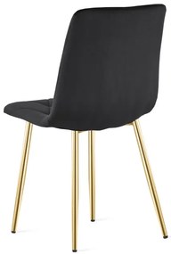Jedálenská stolička LIBRA zamatová, čierna / zlaté nohy