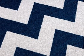 Kusový koberec SKETCH KANE modrý/biely - cikcak