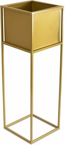 KOVOVÝ KVETINÁČ SO STOJANOM PLAIN 70X24 CM ZLATÁ
