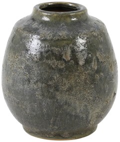 Keramická dekoračná váza SINABUNG green brown, Ø16,5x17,5 cm