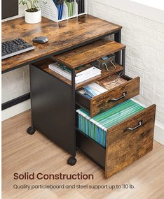 Kartotéka s 2 zásuvkami, rustikálna hnedá a čierna