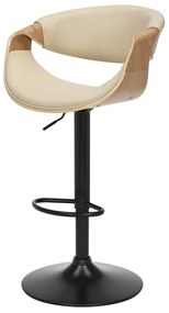 Barová stolička ORGANIC otočná krémovo béžovej farby dekor dub