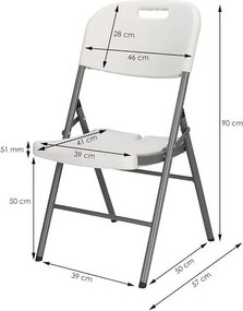 SPRINGOS Cateringová súprava, turistický stôl 240 cm so 6 stoličkami, skladacia biela súprava