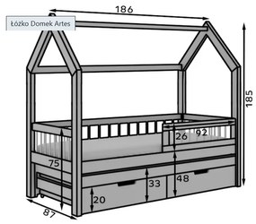 DETSKÁ DOMČEKOVÁ POSTEĽ ALBA 180 x 80 cm BIELA