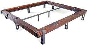 CHYRKA® Bytový nábytok posteľ z masívu Posteľ s trámom LL LEMBERG manželská posteľ loft vintage industriálny dizajn ručne vyrábané drevo kov
