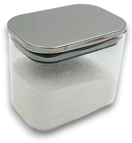 Arte Regal Sklenená obdĺžniková dóza s nerezovým vekom, 0,8l NEREZ VIVO