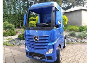 LEAN CARS Elektrické autíčko Mercedes Actros modré lakované MP4