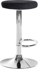 Barová stolička Ponte - zamat, chróm rám - Čierna