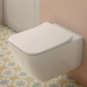 VILLEROY &amp; BOCH Venticello WC sedátko s poklopom SlimSeat (wrapover), s funkciou QuickRelease a Softclosing, biela alpská, 9M79S101