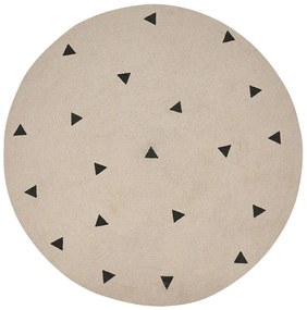 Okrúhly bavlnený koberec ø 140 cm béžový DURG Beliani
