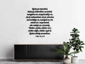 drevko Drevený citát Hymnus na lásku Rozmer obrazu: 95 x 90 cm, Farba dekorácie: Čierna
