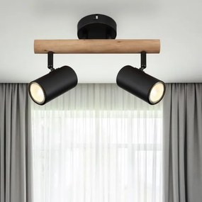 Globo 57913-2 - Bodové svietidlo HERTI 2xGU10/5W/230V drevo/kov