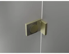 Mexen Lunar, Päťuholníkový sprchový kút Mexen Lunar naklápací doľava 100 x 80 cm, 8mm číre sklo, zlatý matný profil, 831-100L-080P-55-00-L