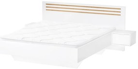 Posteľ + 2x nočný stolík, biela/dub artisan, 160x200, FLORENS
