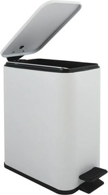 Matne biely nášľapný oceľový odpadkový kôš 5 l Erik – Spirella