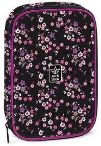Peračník 1zip poschodový Pearl Blossom Black ARS UNA