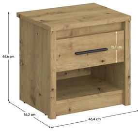 Nočný stolík IRON (dub artisan). Vlastná spoľahlivá doprava až k Vám domov. 1091546