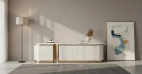TV stolík Stilig ST916 200 cm mramor/ecru/zlatý