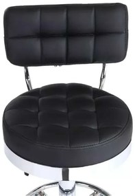 LuxuryForm DESIGN Stolička LEON na striebornej základni s kolieskami - čierna