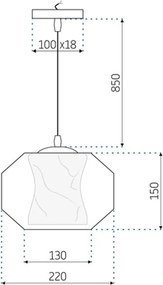 Toolight - závesné svietidlo MARBLE E27 60W APP908-1CP, imitácia mramoru, OSW-06674
