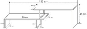 TV stolek OVIT 153 cm černá borovice