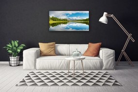 Obraz Canvas Les jazero hory príroda 120x60 cm