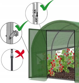 Záhradný fóliovník EXTRA 2 x 3 m s dverami na pántoch