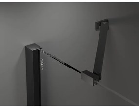 Mexen Velar Duo, posuvné sprchové dvere do otvoru 140 cm, 8mm sklo námraza, čierna matná, 871-140-000-32-70