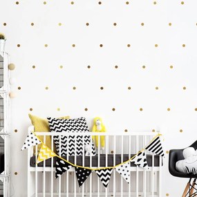 Súprava detských samolepiek na stenu 100 ks 2x2 cm Golden Points – Ambiance