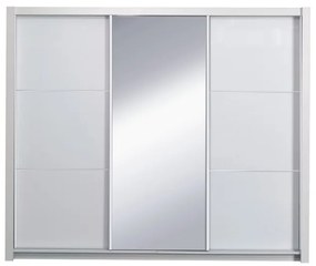 Šatníková skriňa s posuvnými dverami Asiena 208x213 cm - biela / biely vysoký lesk
