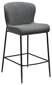 GLAM ČALÚNENÁ BAROVÁ STOLIČKA pebble grey/black