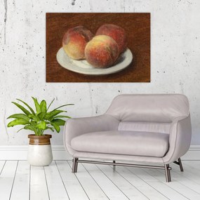 Obraz - Henri Fantin-Latour, Three Peaches on a Plate, reprodukcia (90x60 cm)