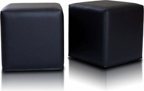INTERMEDIC SK - Taburetka BLOCK 40x40 cm z ekokože | multifunkčný vak, podnožka, kocka Farba: E11 - Modrá tmavá (Ekokoža)